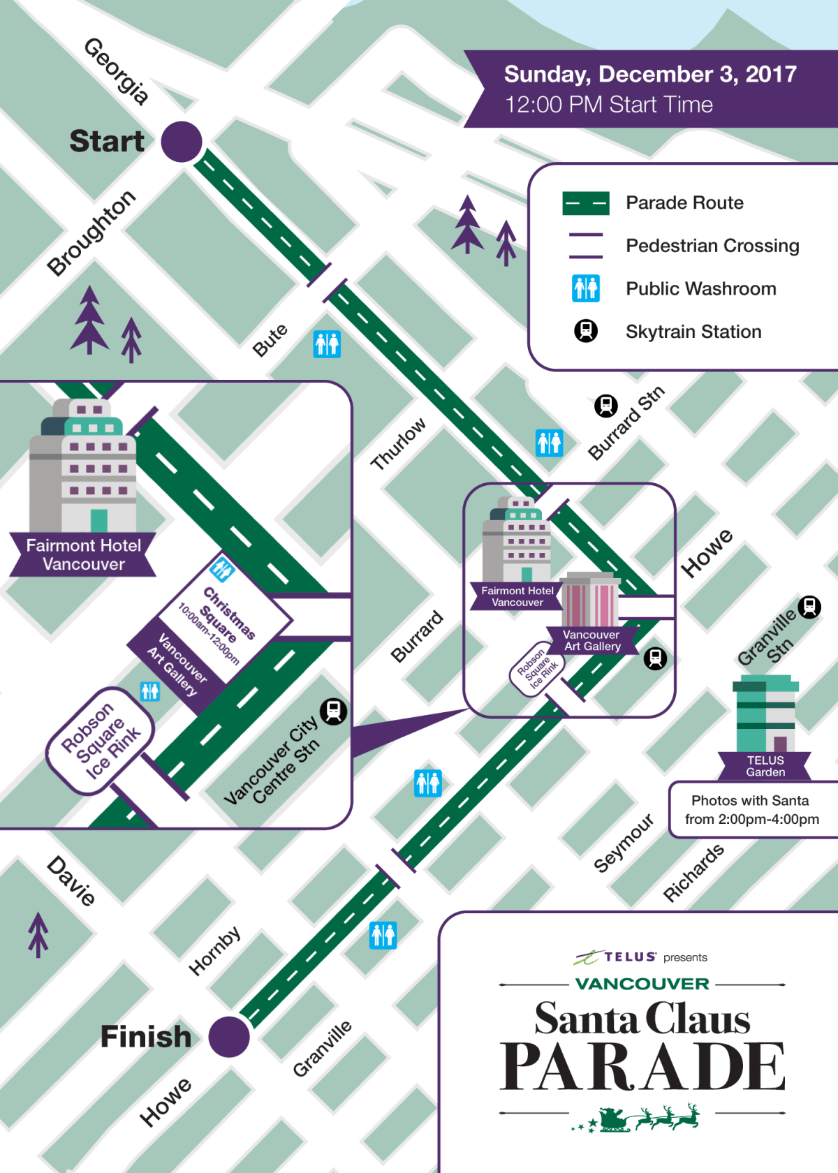 Reindeer and road closures downtown as Vancouver hosts annual Santa Claus Parade - image