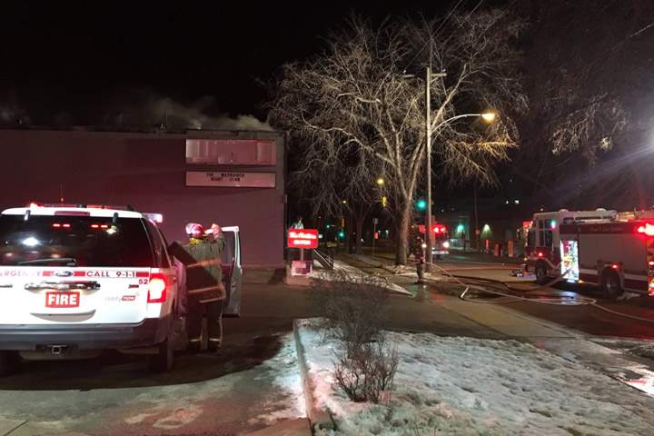 Firefighters responded to a fire at the Matriarch Nightclub and Event Centre in Saskatoon on Dec. 12, 2017.