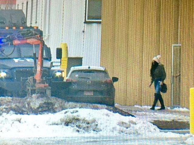 A woman was placed in handcuffs after exiting a building during a police incident near in a Sherwood Park industrial area. December 12, 2017.