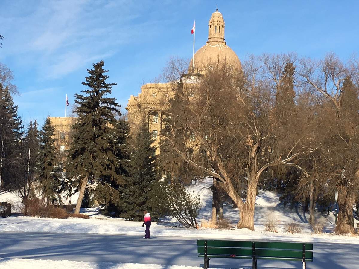 The Alberta legislature on Dec. 26, 2017.