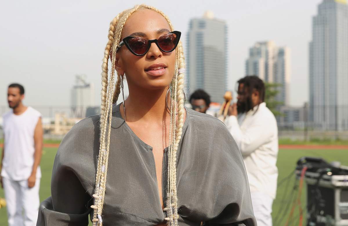 Solange Knowles attends the Maryam Nassir Zadeh fashion show during New York Fashion Week on September 12, 2017 in New York City. 