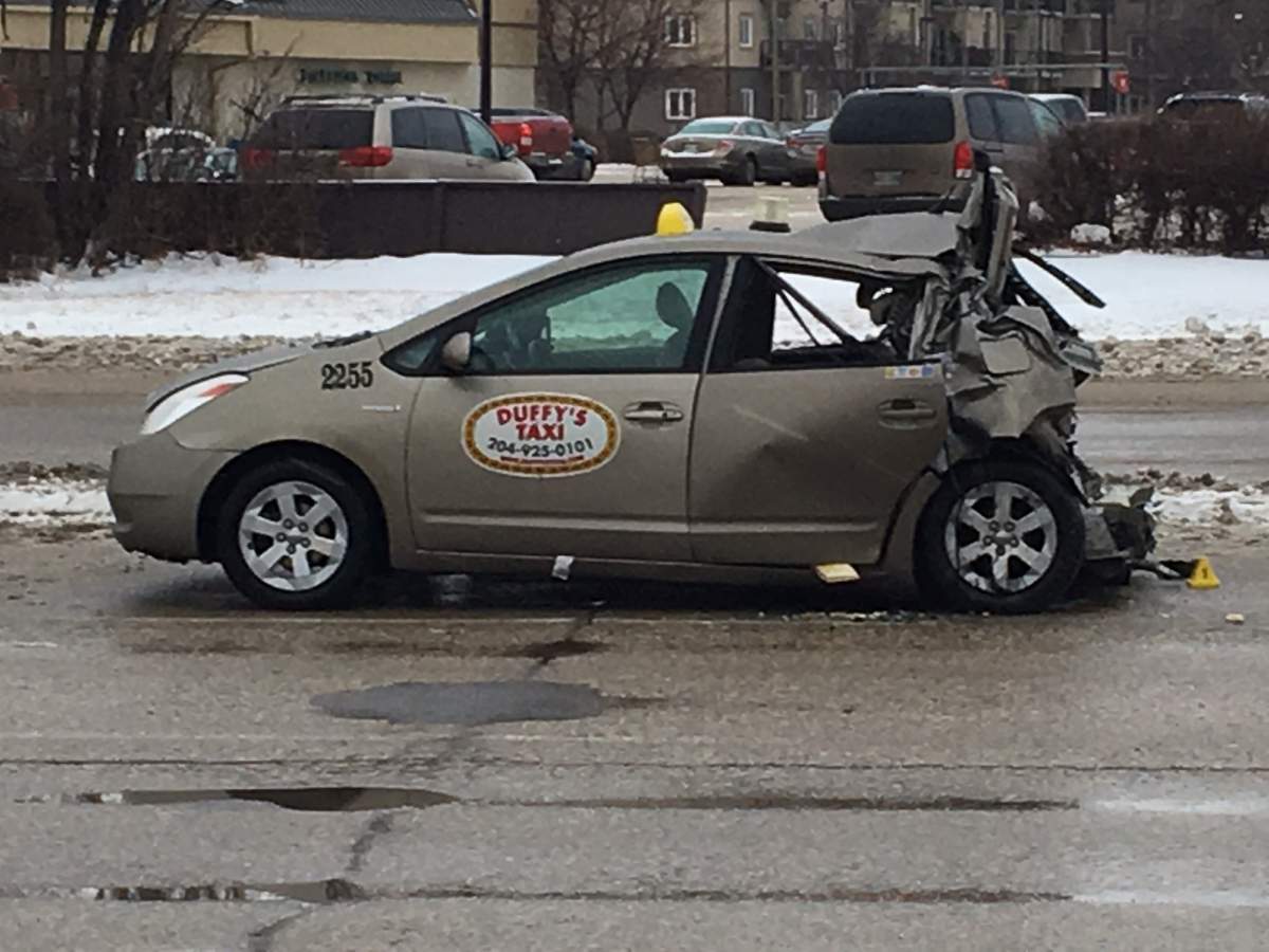 Winnipeg Police remain on scene at a serious crash at St. Anne’s and Femour