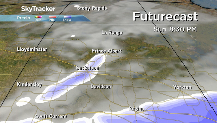 There is a chance of flurries late Sunday in Saskatoon as arctic air slides in.