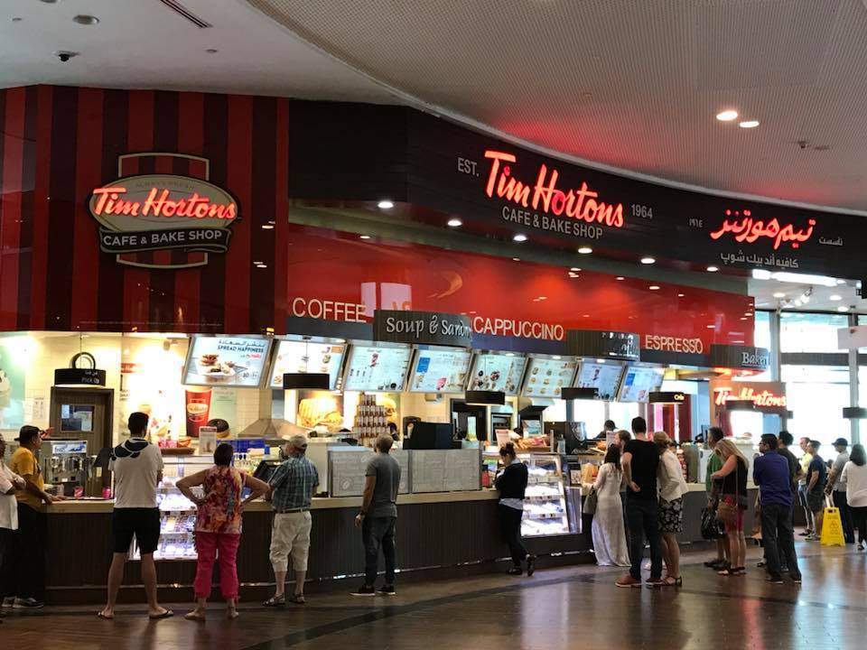 There are three Tim Hortons in Dubai.