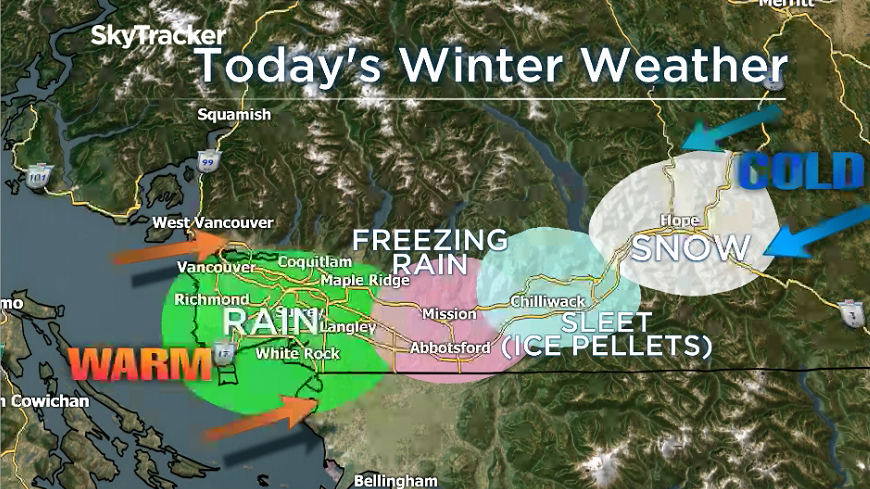 As the system tracked across the region, it shifted from rain to snow.