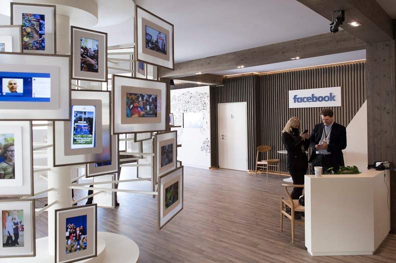 The facebook “chalet” on the sideline of the World Economic Forum in Davos, Switzerland, in January 2017.
