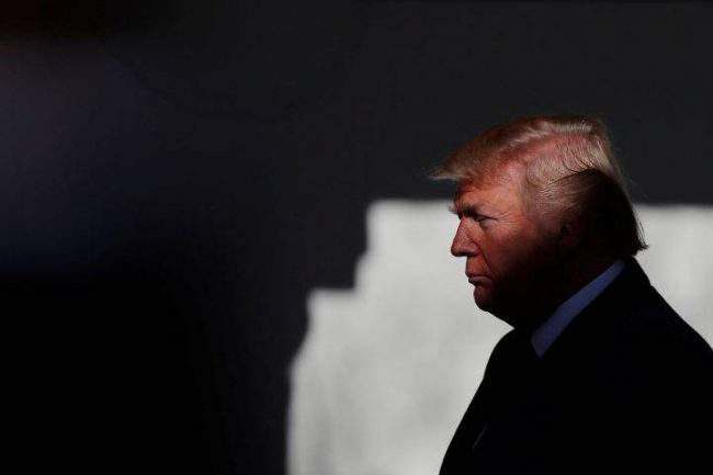 U.S. President Donald Trump prepares to address the annual March for Life rally in Washington on Jan. 19, 2018. 