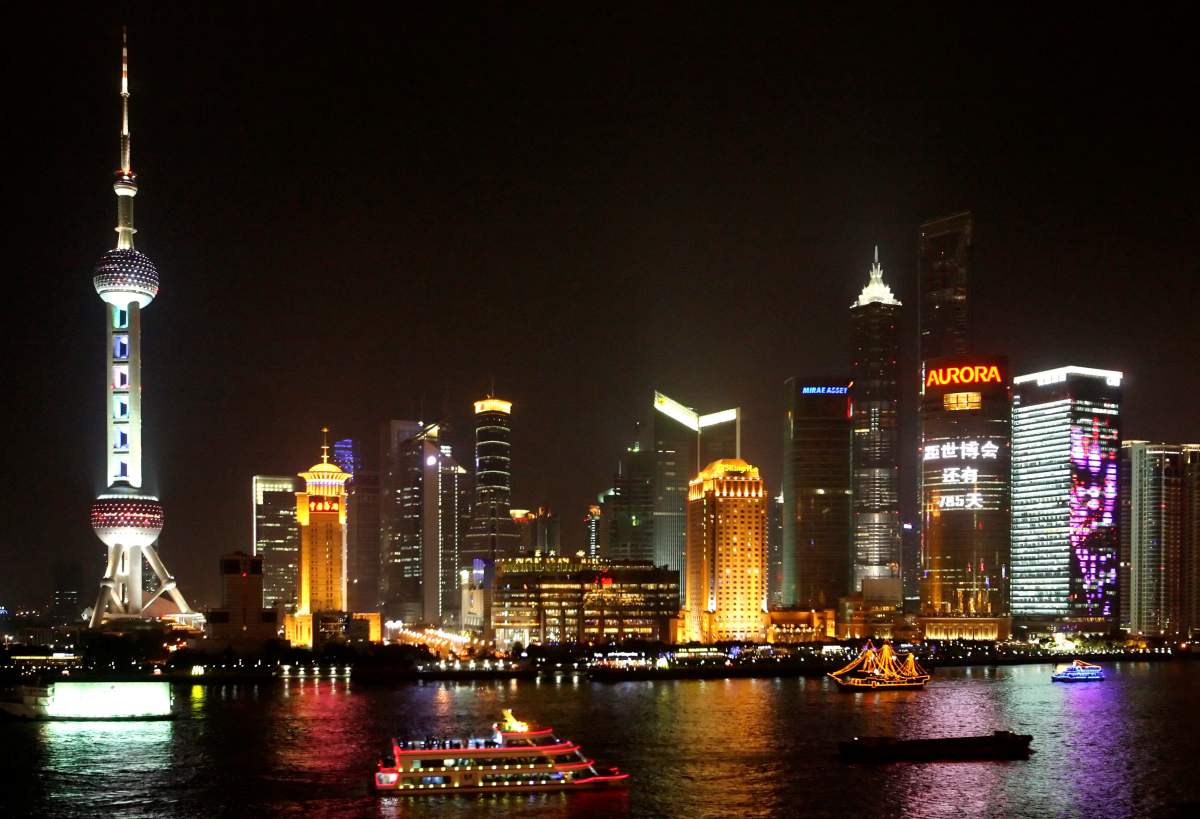 The Shanghai skyline on March 7, 2008.