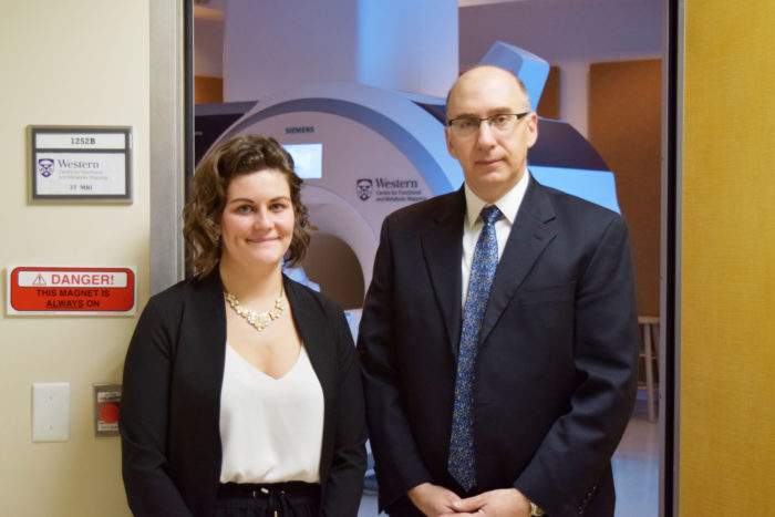 PhD candidate Amy Schranz and professor and scientist Robert Bartha, PhD.