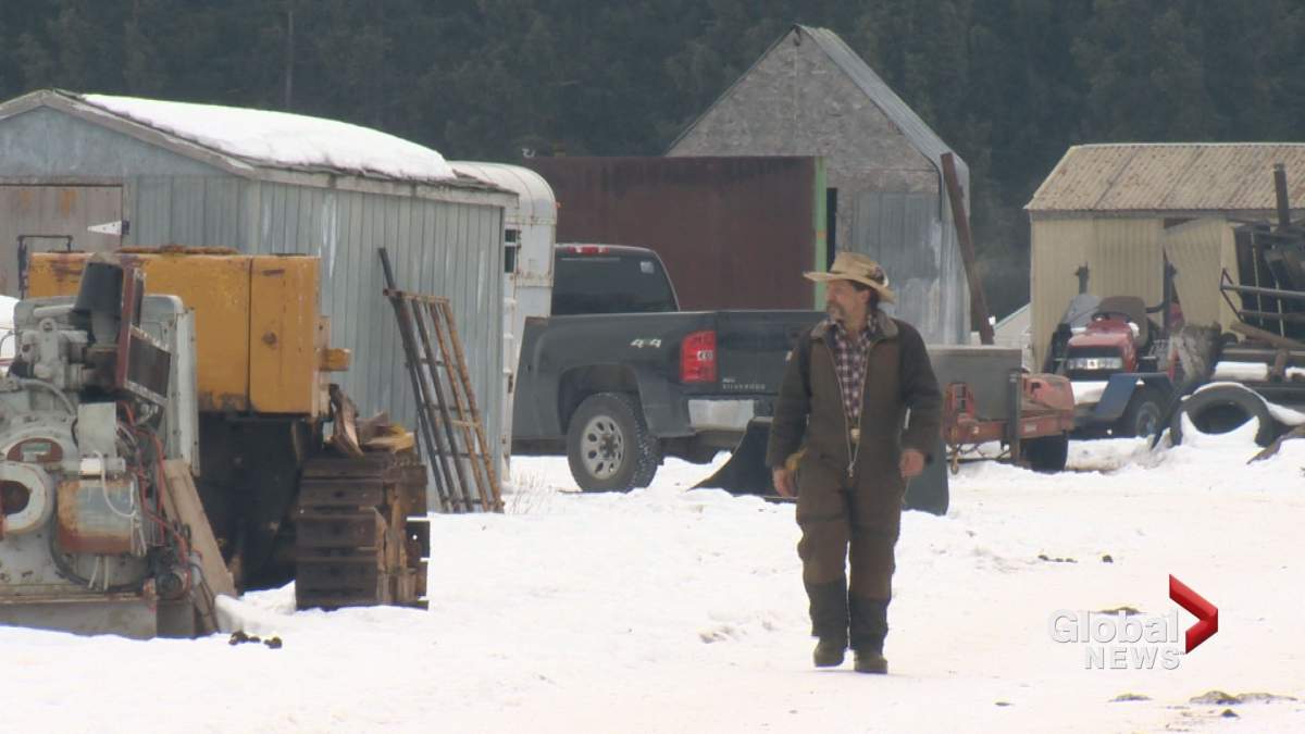 Fred Brokop is seen on his rural Calgary property on Thursday, Jan. 25, 2018.