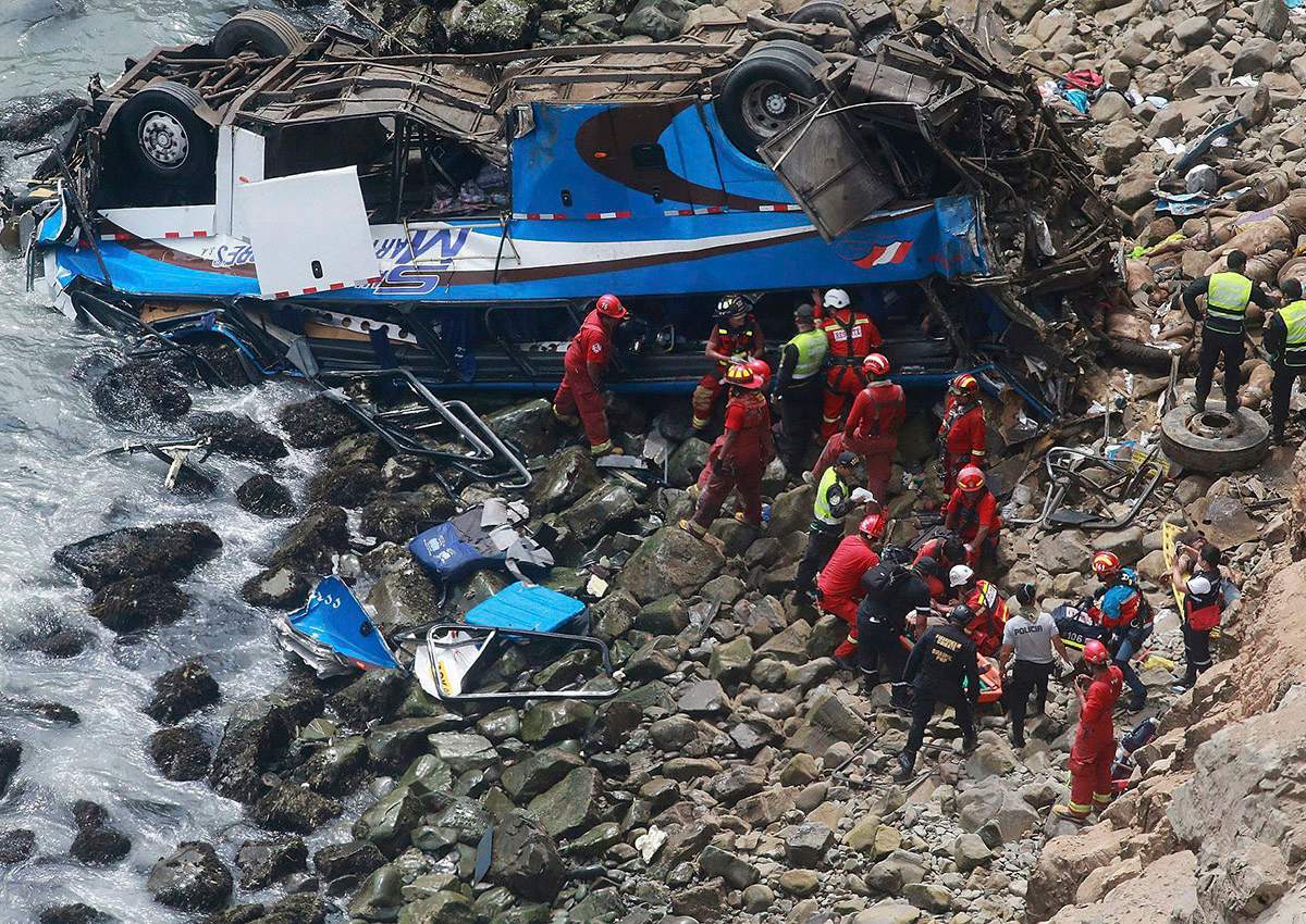 At least 48 killed after bus tumbles down cliff in Peru - image