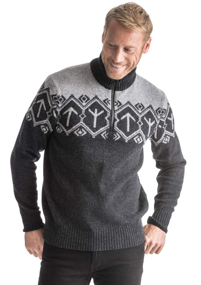 The Tyr rune symbol on the Olympic sweater.