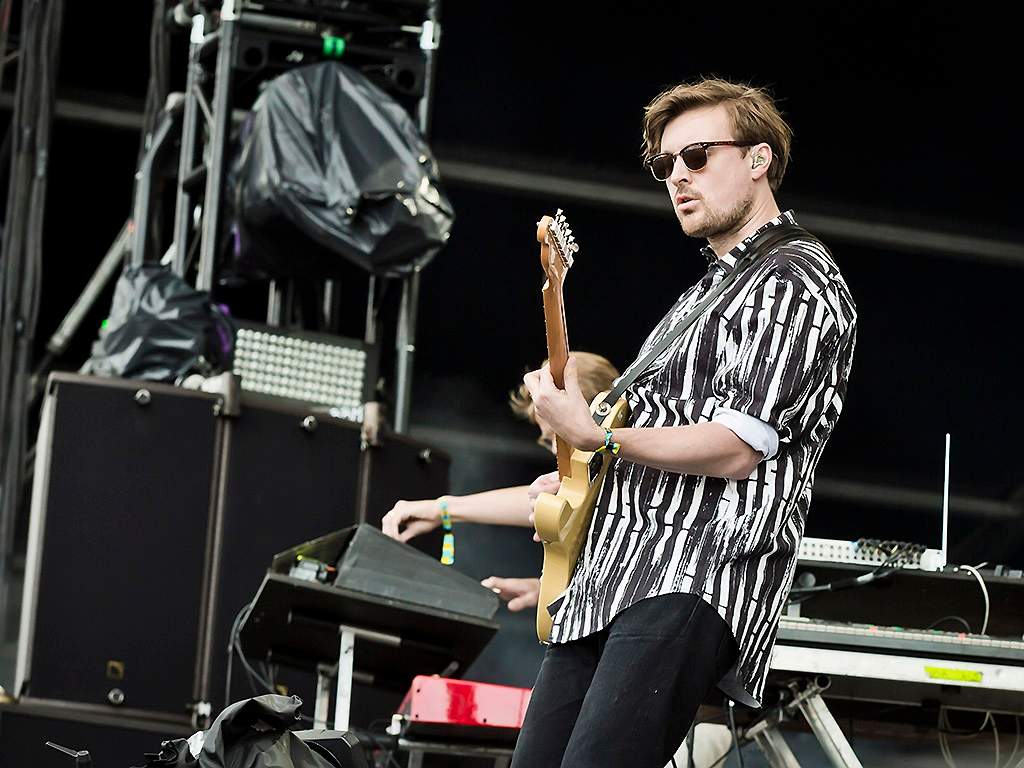 Vincent Neff of Django Django performs live  during the second day at the Lollapalooza Festival on September 10, 2017 in Dahlwitz-Hoppegarten, Germany.