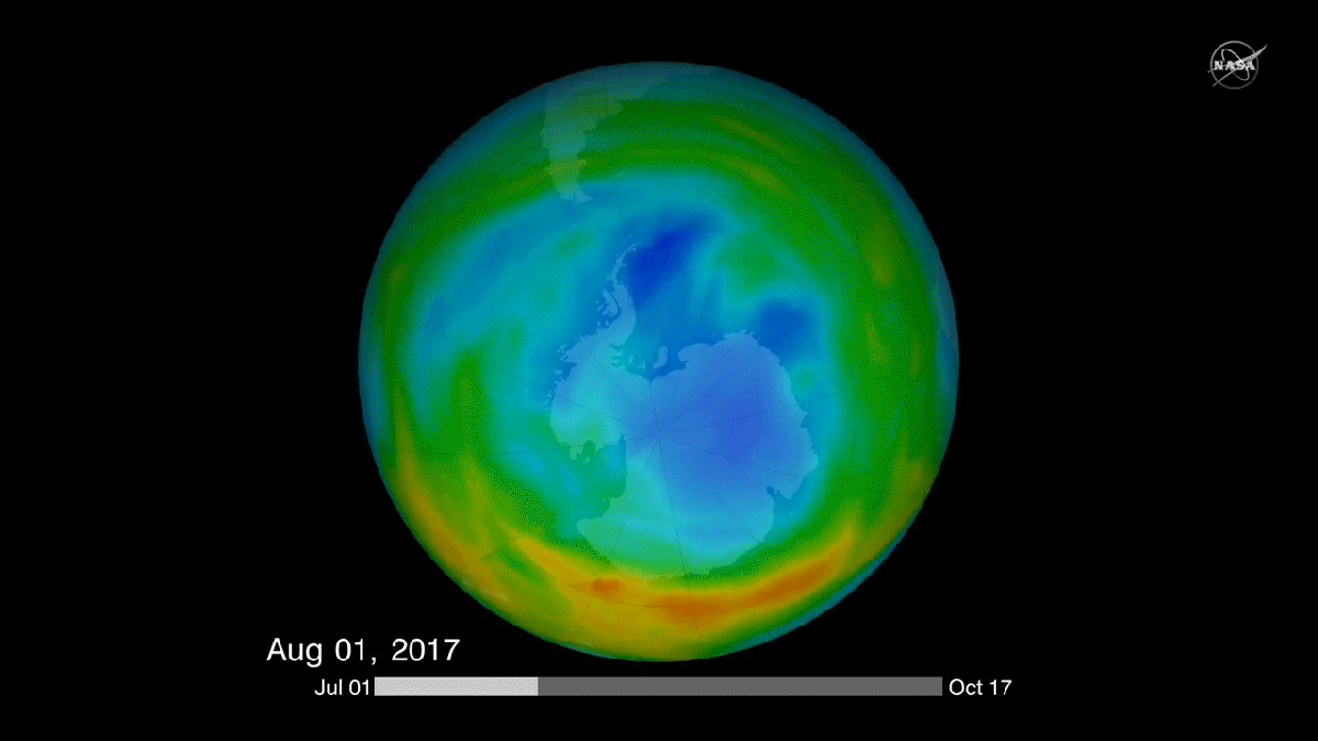 Antarctic ozone hole in 2017.