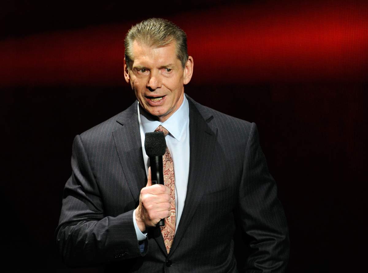 WWE Chairman and CEO Vince McMahon speaks at a news conference announcing the WWE Network at the 2014 International CES at the Encore Theater at Wynn Las Vegas on January 8, 2014 in Las Vegas, Nevada.