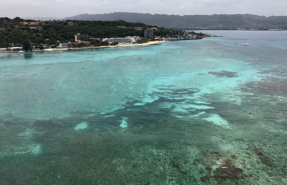 Aerial view of Montego Bay, Jamaica on May 24, 2017. / AFP PHOTO / Daniel SLIM        (Photo credit should read DANIEL SLIM/AFP/Getty Images).