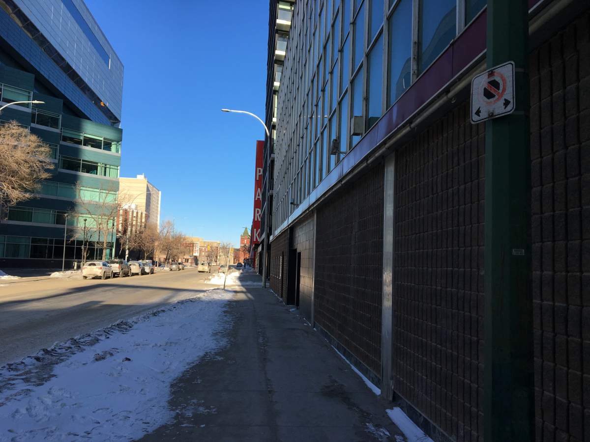 A Winnipeg driver said this no stopping sign is the only one on Hargrave telling people not to park. 
