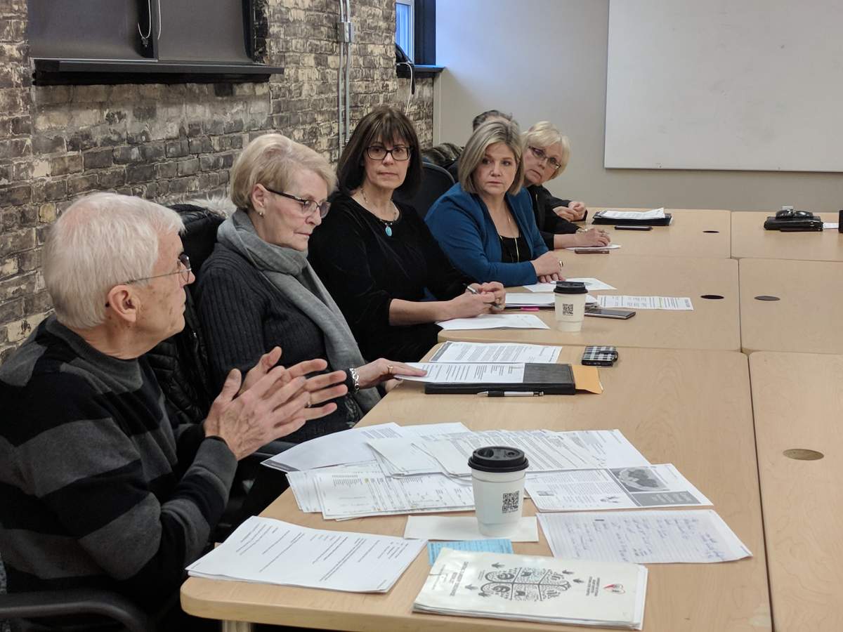 Provincial NDP Leader Andrea Horvath listens to current and former patients of London Health Science Centre's Cardiac Fitness Institute. (Photo by Jake Jeffrey/980 CFPL).