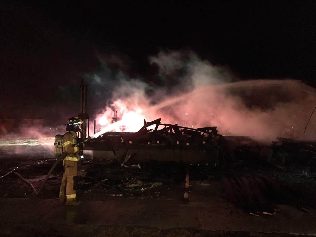 Two homes being built near Crystallina Nera Drive and 77 Street in north Edmonton were destroyed by fire early Monday morning. January 8, 2018.