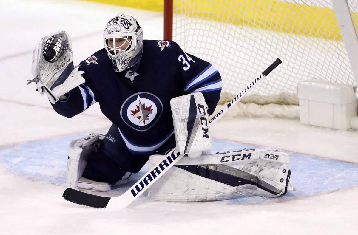 Michael Hutchinson has been sent back down to the Manitoba Moose.