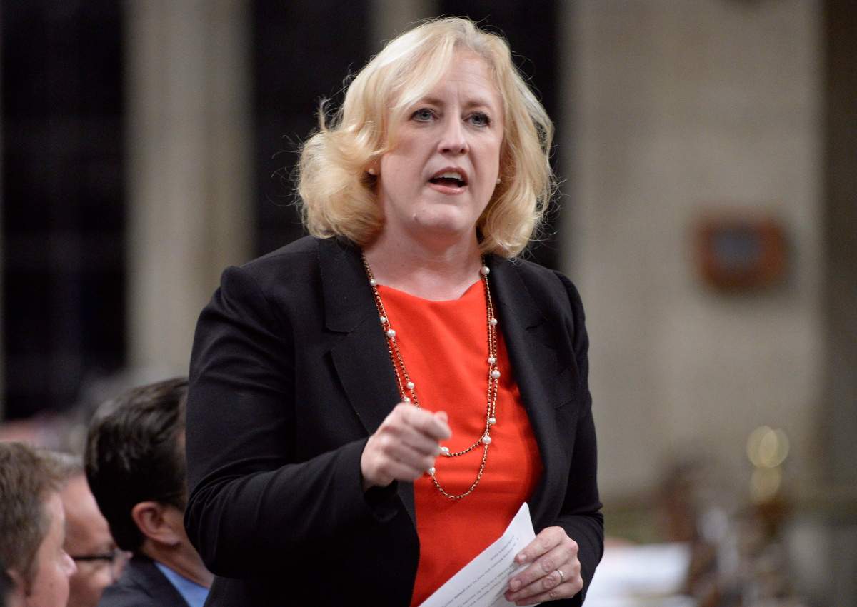 Conservative MP Lisa Raitt asks a question during Question Period in the House of Commons on Parliament Hill in Ottawa on Thursday, Nov. 23, 2017.