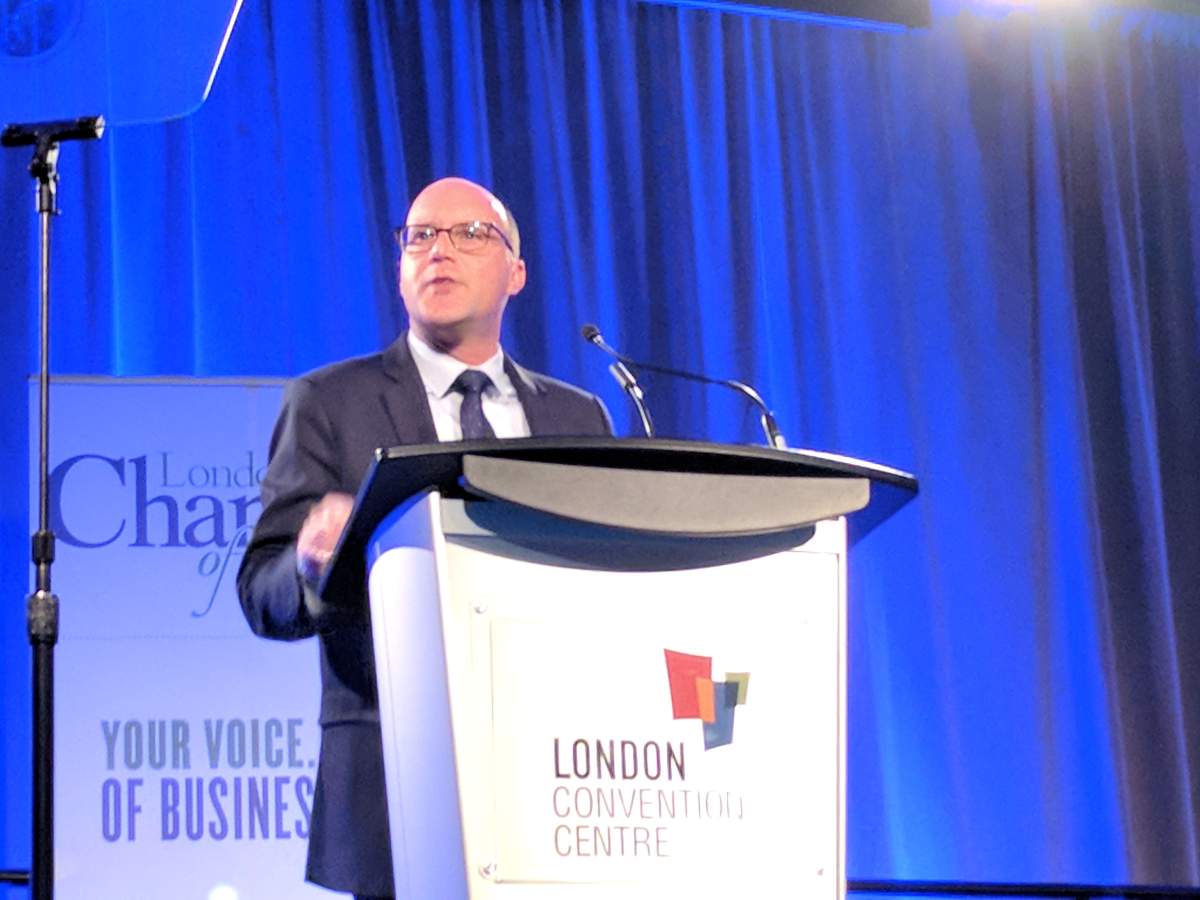 London Mayor Matt Brown making the annual State of the City address. (Jan. 16, 2018).