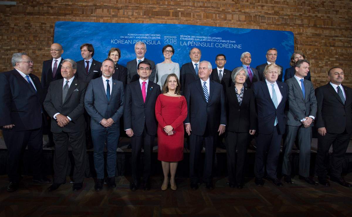 Chrystia Freelandstands out at a meeting with global foreign ministers in January. Is there a way to get more women involved in politics?.