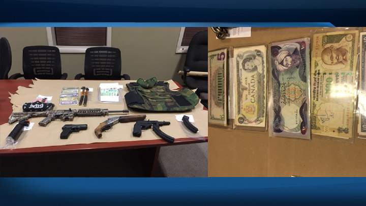 Prince Albert police seize guns and drugs, charge three people, following search of a home.