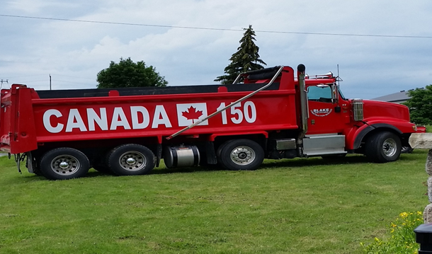 Cobourg police are looking for a stolen dump truck.