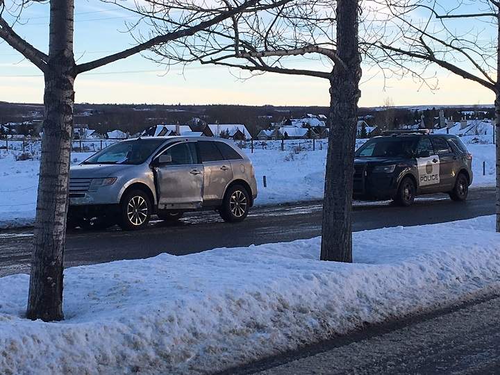 Damaged SUV recovered after carjacking near Sunridge Mall.