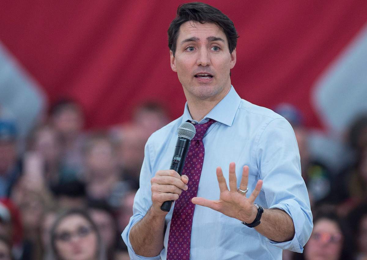 Prime Minister Justin Trudeau fields a question at a town hall meeting in Nova Scotia this week.