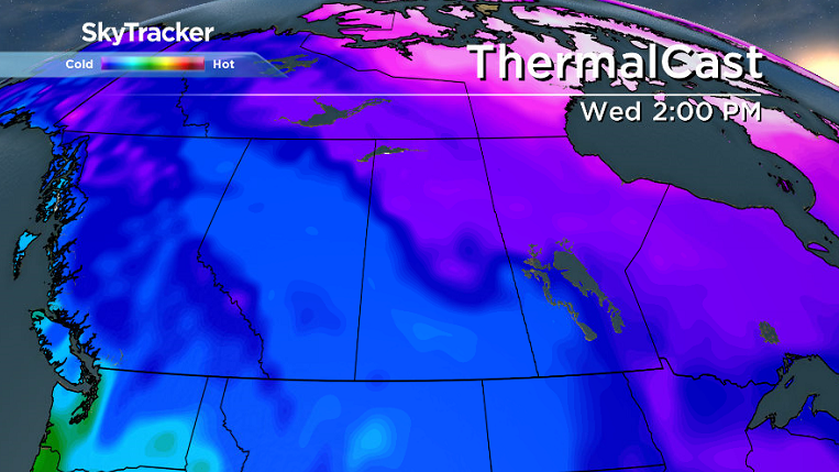 Warm air advances in on Wednesday as the arctic high that brought in the frigid air slides aside.