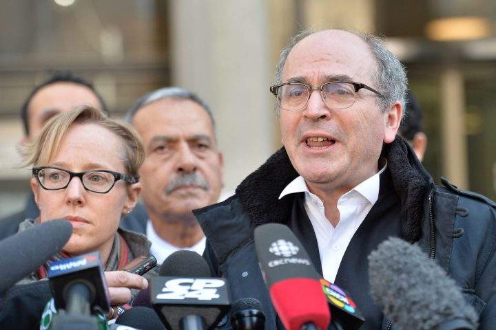 Defense lawyer John Norris speaks to reporters outside a courthouse in Toronto in 2015. 