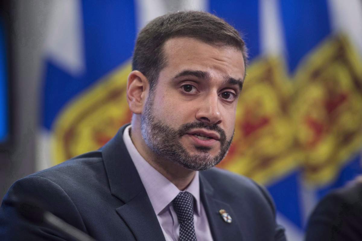 Nova Scotia Education Minister Zach Churchill speaks during a press conference in Halifax on Wednesday, Jan. 24, 2018.