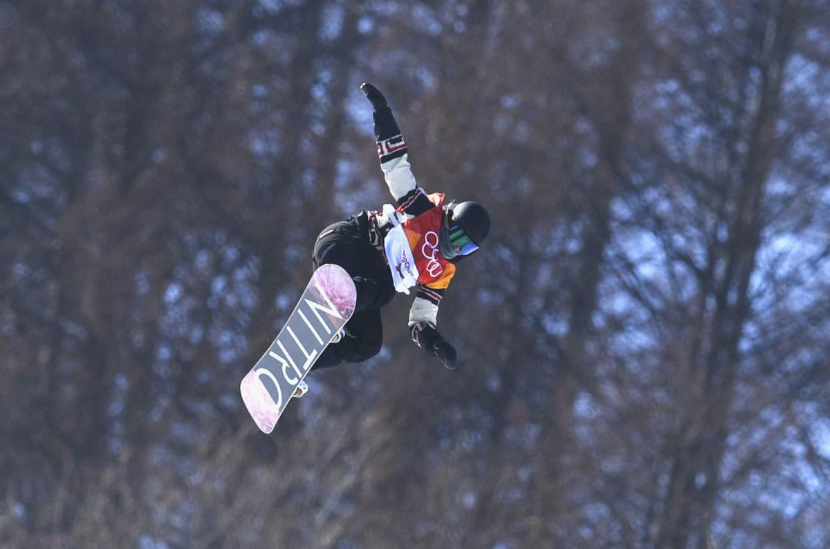 Snowboarding – Pyeongchang 2018 Winter Olympics – Women’s Slopestyle Finals – Phoenix Snow Park – Pyeongchang, South Korea – February 12, 2018 – Laurie Blouin of Canada competes. REUTERS/Dylan Martinez