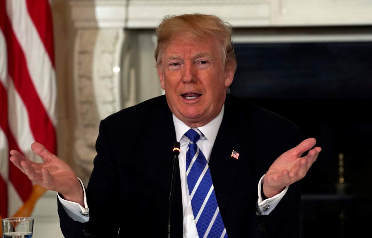 U.S. President Donald Trump holds a meeting on his infrastructure initiative at the White House in Washington, U.S., February 12, 2018. 