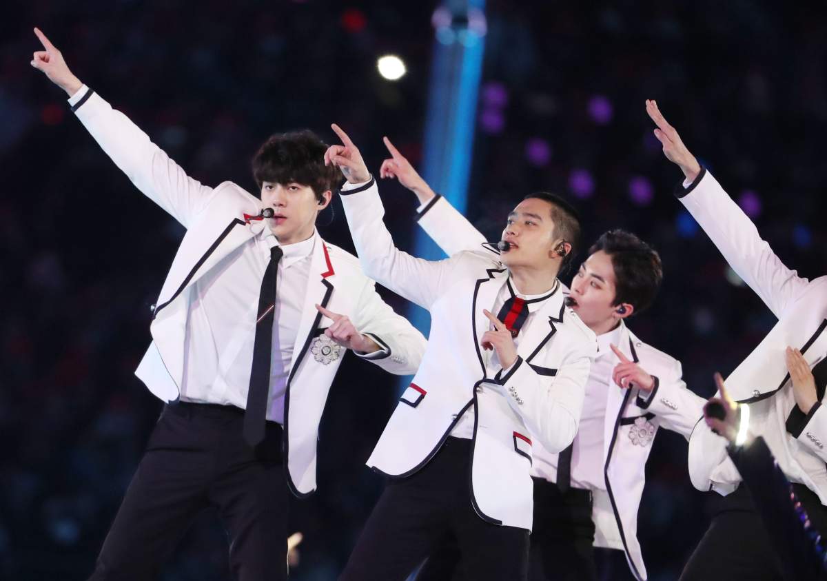EXO performs during the closing ceremony.