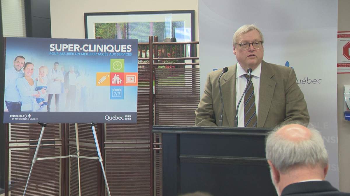 Quebec Health Minister Gaétan Barrette at the  Herzl Family Practice Centre on Friday, Feb. 23, 2018.