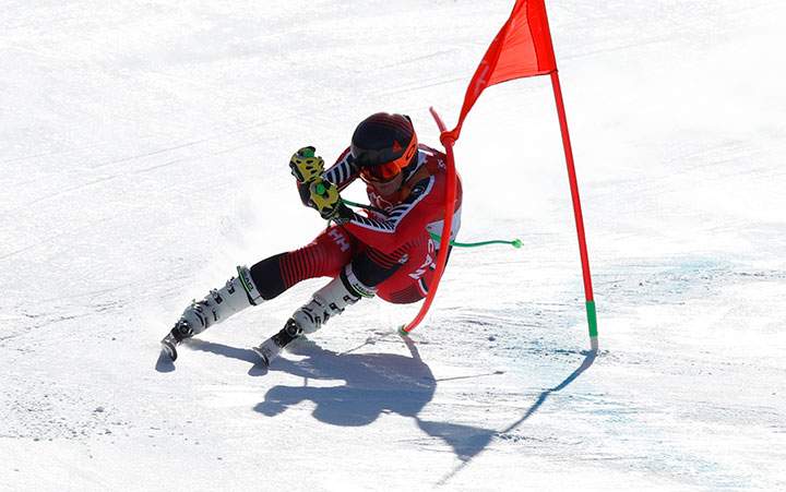 Canada’s Broderick Thompson competes in the downhill portion of the men’s Alpine combined at the Jeongseon Alpine Centre in Pyeongchang, South Korea on Feb. 13, 2018.