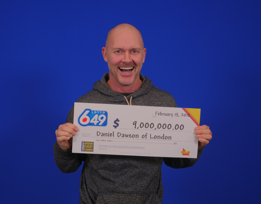 City of London employee Daniel Dawson won a $9M Lotto 6/49 jackpot.  