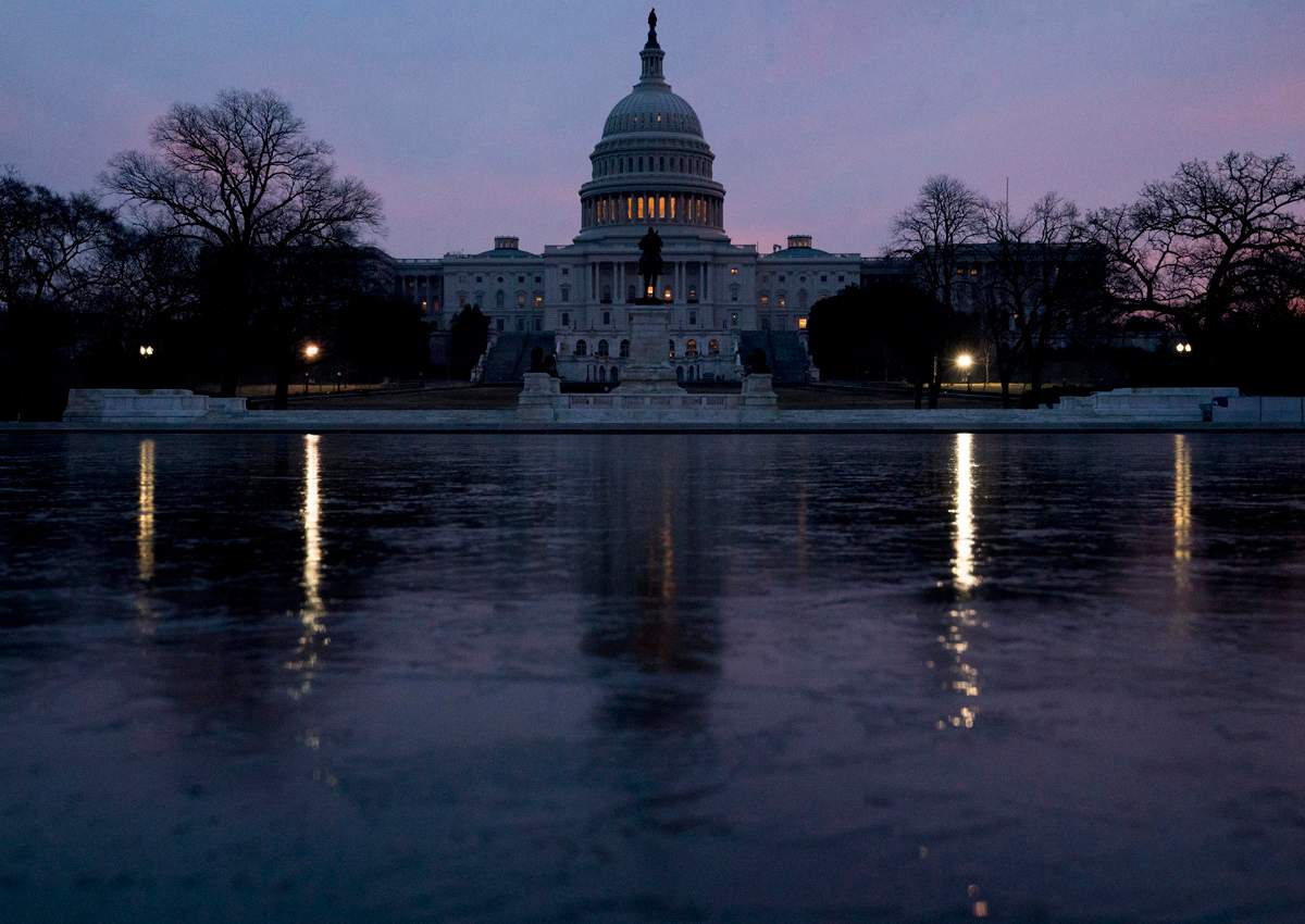 The Capitol Dome of the Capitol Building at sunrise, Friday, Feb. 9, 2018, in Washington. 