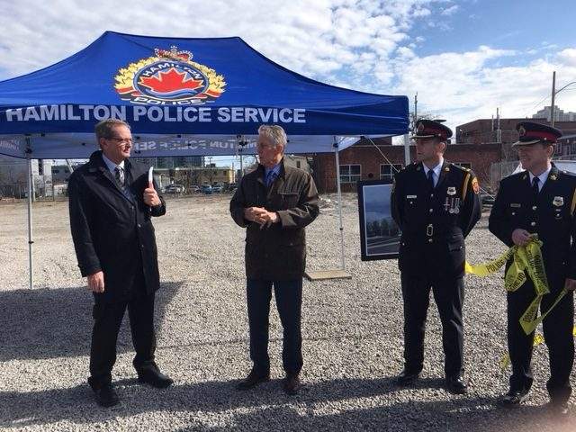Hamilton Police and members of the police services board have broken ground on a long awaited forensics building. 