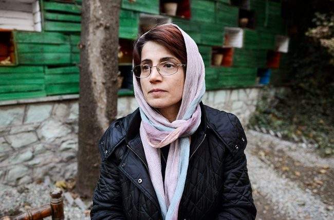 Human rights lawyer Nasrin Sotoudeh photographed in the garden of her office on Dec. 9, 2014 in Tehran, Iran.