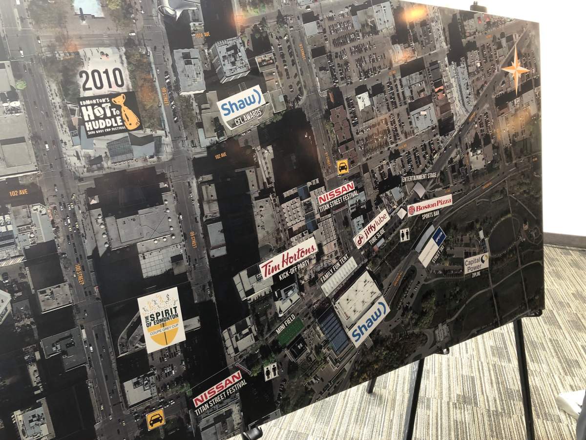 A map of the different activities that will be part of the Grey Cup street festival.