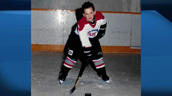 This photo is of Linden Vey as a young Wakaw Warrior in Saskatchewan.