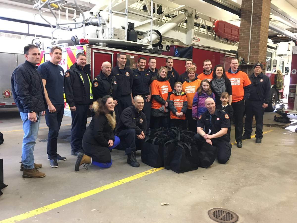 Halifax firefighters and volunteers helped deliver care packages on Saturday, Feb. 17, 2018.
