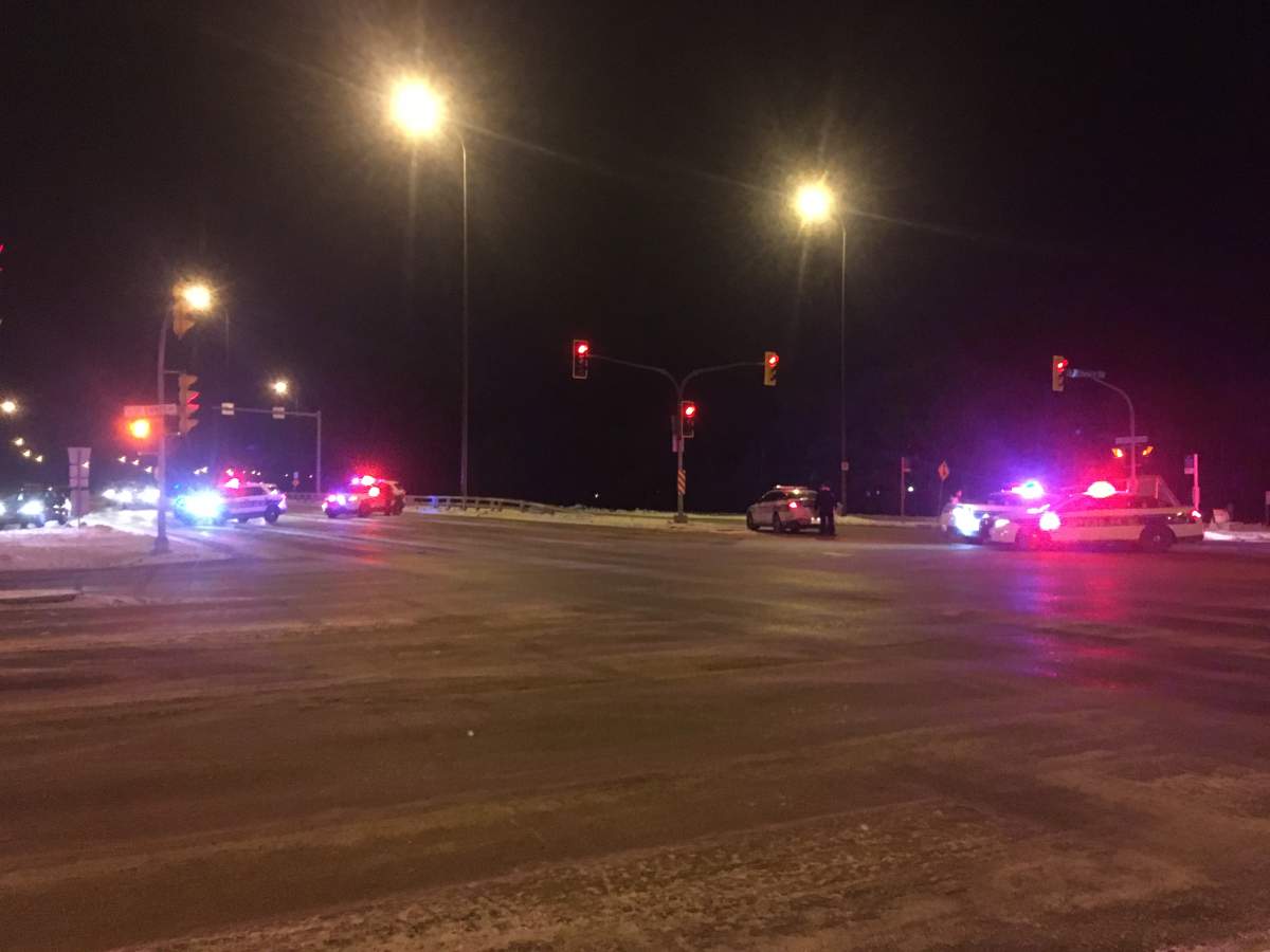 A pedestrian was hit by a car on St. Anne's and Bishop Grandin Boulevard Tuesday night. 