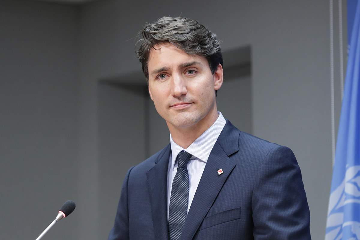 Waist up portrait of Justin Trudeau, Prime Minister of Canada, at the United Nations headquarters in New York City, New York, September 21, 2017.