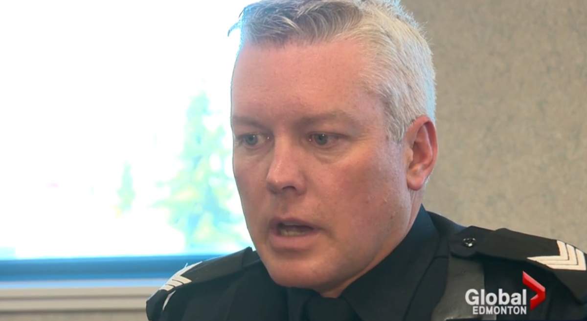 A screen shot of a 2015 Global News story where Sgt. Kevin Fald was interviewed.