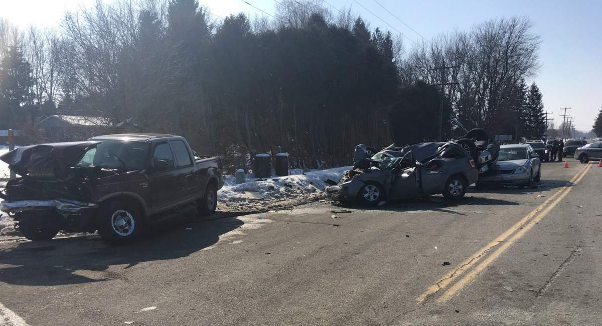 OPP Sgt. Dave Rektor says a southbound vehicle travelling along Carriage Road ran a stop sign, causing a chain reaction of collisions.